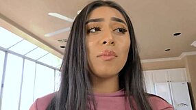 brunette violet looks stunning in black tights during intense session