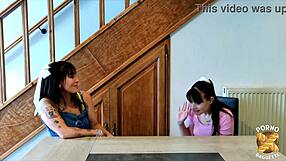 Tutty brune's tiny waist milf body devours thick cock in lingerie bliss