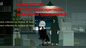 White Haired Hentai Babe Deepthroats Caped Man's Huge Cock in Erotic Game