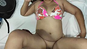 Beautiful blonde sucks cock on bed edge till she milks cum