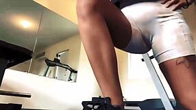 Tall Giantess Spies On Your Tiny Cock During Intense Fetish Workout