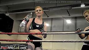 European lesbian babes grapple passionately in athletic panties wrestling