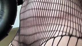 I crave my fetish workout in fishnets as athletic milf housewife with small tits