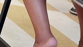 Lightskin Ebony Teen's Perfect Candid Soles Up Close And Personal