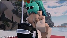 Brazilian Miku Fucked Doggystyle Cowgirl Deepthroat on Beach