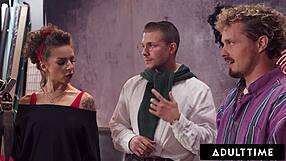 imagine coworkers naughty vintage christmas shoot exploding into wild orgy blowjobs