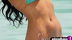 hey gorgeous ashleigh hannah rips clothes showing big natural tits