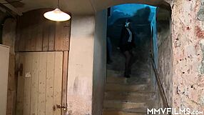 busty brunette fucks monster cock gets facial load