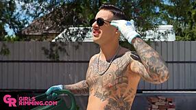 sara diamante rims cock then takes skinny anal assfucking from monster dick outdoors