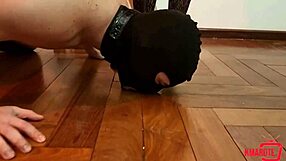 Brazilian Mistress Kicks Perverted Slave's Balls in Bondage