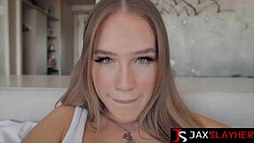 Busty Blonde Sky Bri Rides BBC Deep into Wet Pink Pussy Cowgirl