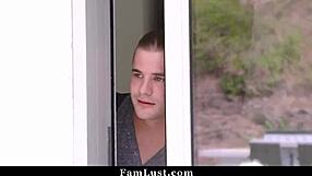 STEPSON CAUGHT STROKING HIS BIG COCK AND POUNDED BY STEPMOM'S WET PUSSY IN TABOO FUCK