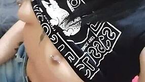 Amateur teen masturbates while sucking stepbro's bare cock hard