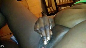 skinny granny handles thick cock closeup