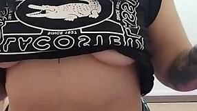 Amateur teen masturbates while sucking stepbro's bare cock hard