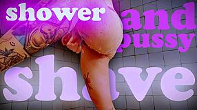 hey giantess lets you watch her shave huge pussy in shower be careful