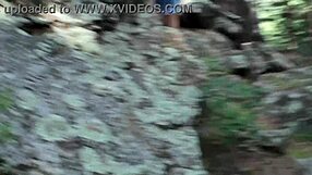 Spy this brunette milf's naked outdoor walk with long legs and feet?