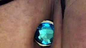 Sun692 Black Lingerie Teases Ass with Butt Plug Closeup