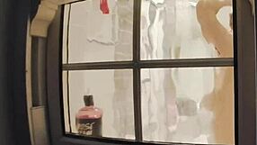 Voyeur Watches Chubby British Neighbor Shower Pussy Flash Wet