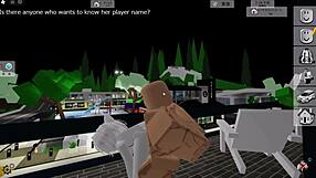 shy girl gets wild on balcony during public roblox brookhaven encounter