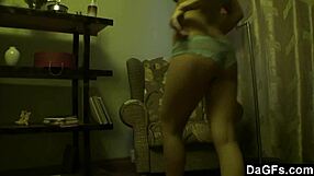 Sheer Panties Reveal Teen's Tight Pierced Pussy