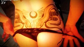 nemesi striptease teases with ripped clothes allure