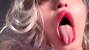 Big lipstick lips and long tongue tease you with dirty cuckold joi talk