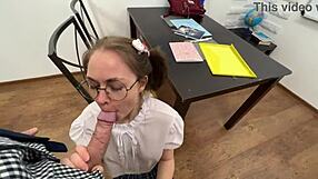 skinny student seduces daddy teacher to pass taboo exam with mommy watching