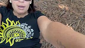 Deep in woods she strips naked huge ass perky nymph tits everywhere