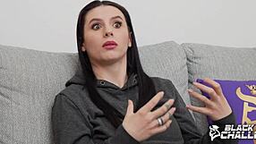 Nelly kent strips teases big tits for black bull challenge