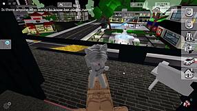 shy girl gets wild on balcony during public roblox brookhaven encounter
