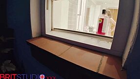 Voyeur Watches Chubby British Neighbor Shower Pussy Flash Wet