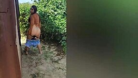 caught me spying now sucking my cock outdoor with squirting pussy reward