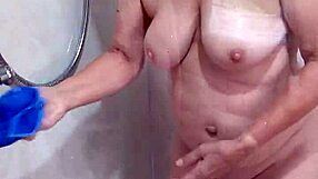 Boldly Watching Naked Housewife Clean Every Inch