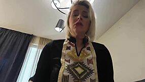 blonde housewife milf cheats with huge cock at home