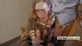 whoa librarian jessica aaren gets blackmailed by ryan mclane for her stepson on the desk 😈 rough domination!