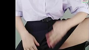 thai schoolgirl films herself pounding dildo deep in pussy moaning wildly