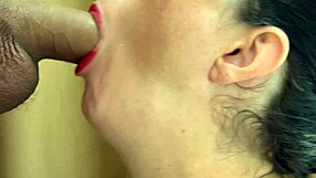 Curvy Latina Slut Sucks Huge Cock Till Explosive Cumshot in Her Mouth and on Tits!