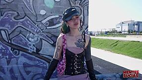 emmita misbehaves bad, fedora punishes her with strapon outdoors