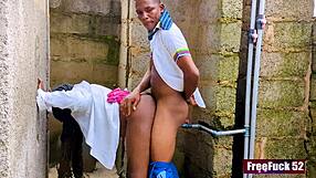 Petite College Ebony Bent Over Doggystyle by Best Friend Big Cock