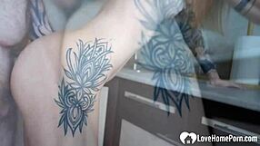 wanna watch your filthy step sis take that quick kitchen cock pounding?