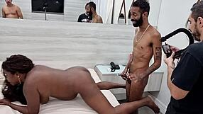 chubby latina milf xandelle's first porn behind scenes explode with rough anal dp cumshots and milk facials