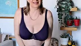 mature secretary in lingerie teases boss with shaved pussy pov roleplay seduction?