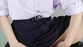 thai schoolgirl films herself pounding dildo deep in pussy moaning wildly