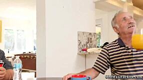 Stepdad fucks amateur teen's tight pussy with new huge dildo