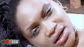 Shania's Tight French Black Ass Fucked Hard on Bed