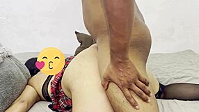 stressed from school? this hot athletic latina in miniskirt needs some release time