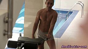 Classy babe with fake tits rides cock anally in stockings cowgirl style