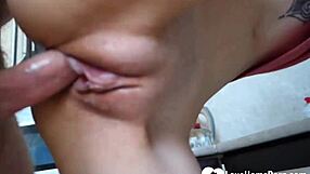 wanna watch your filthy step sis take that quick kitchen cock pounding?