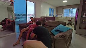 Hubby Brings Friend Home And Horny Wife Flashes Then Fucks Both In Cuckold Swing